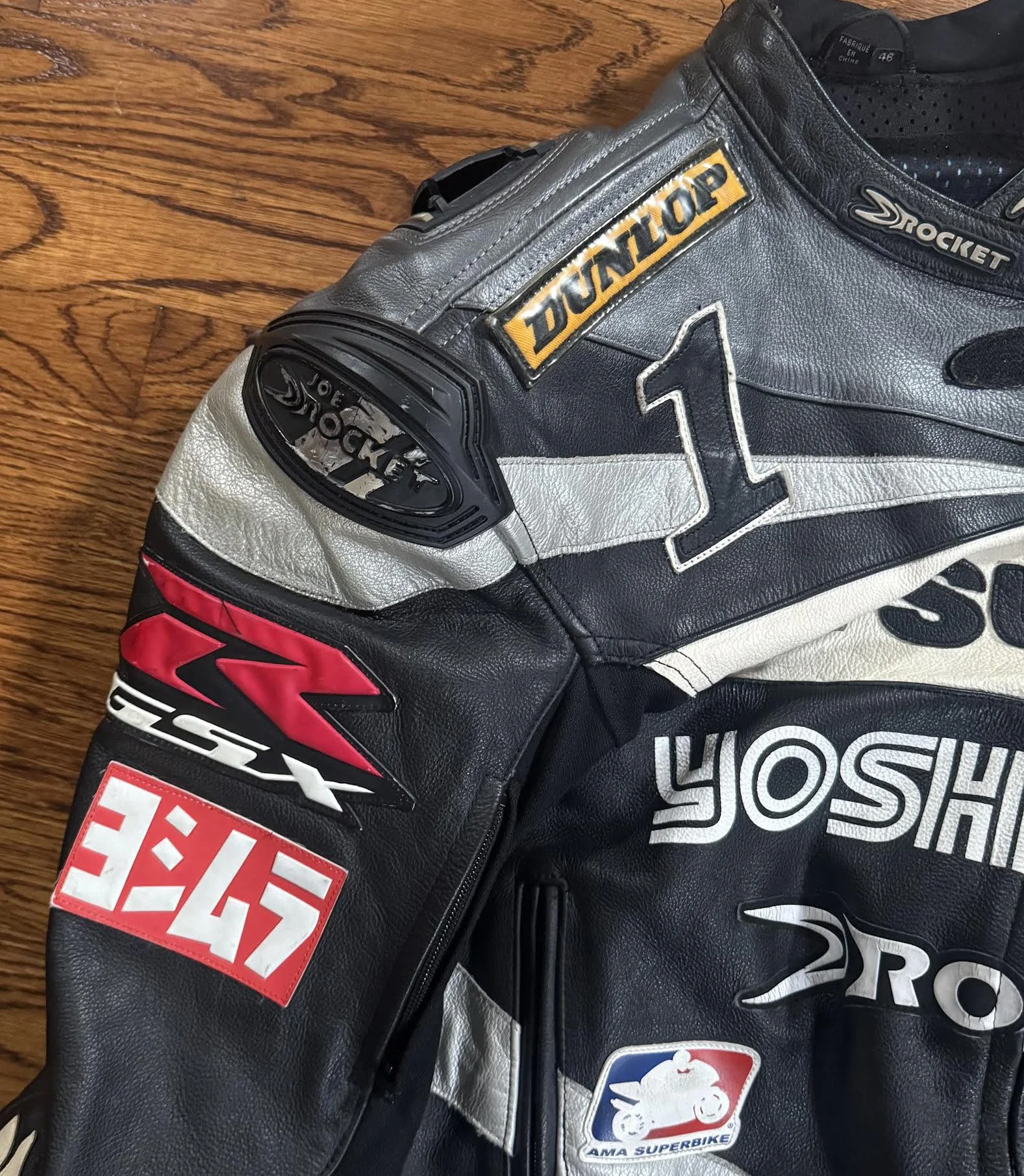 Vintage Joe Rocket Suzuki Leather Motorcycle Jacket (Size 46
